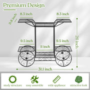 Garden Cart Stand & Flower Pot Plant Holder