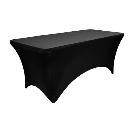 Rectangular 6 FT Spandex Table Cover - Black