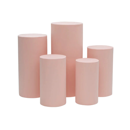 Spandex Pillar Covers for Metal Cylinder - BLUSH